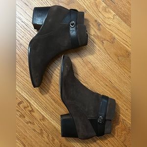 COACH Patricia Brown Suede Ankle Booties